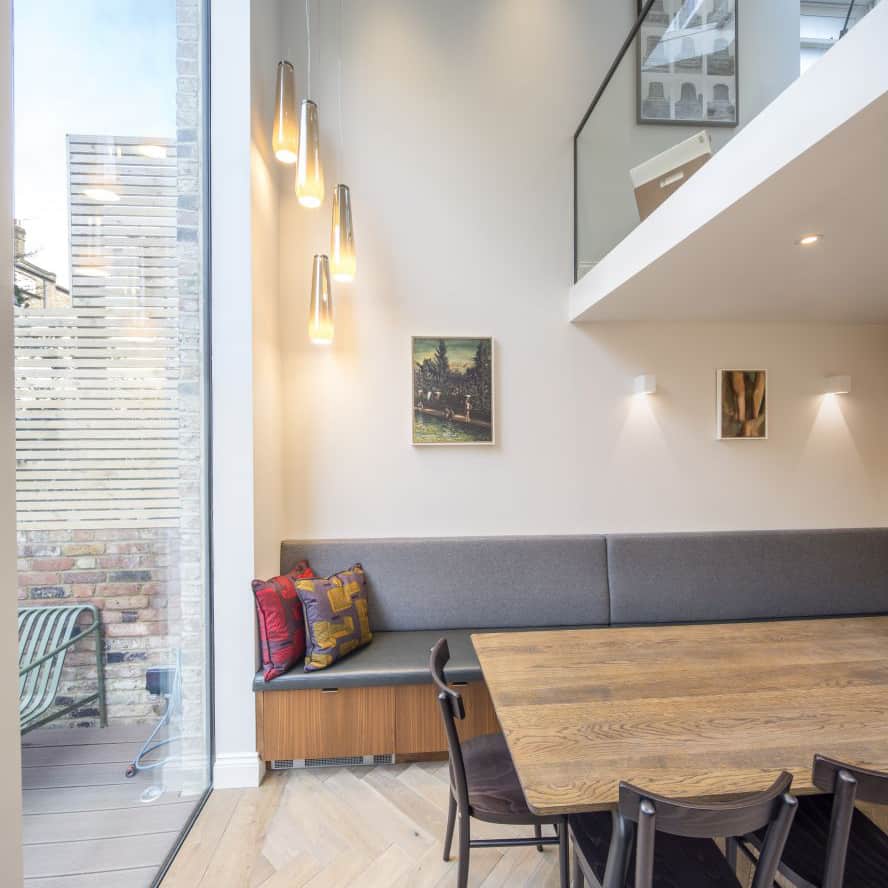 Double height living room in architecture